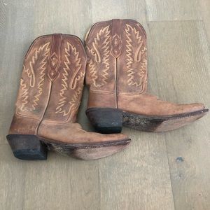 Brown leather boots